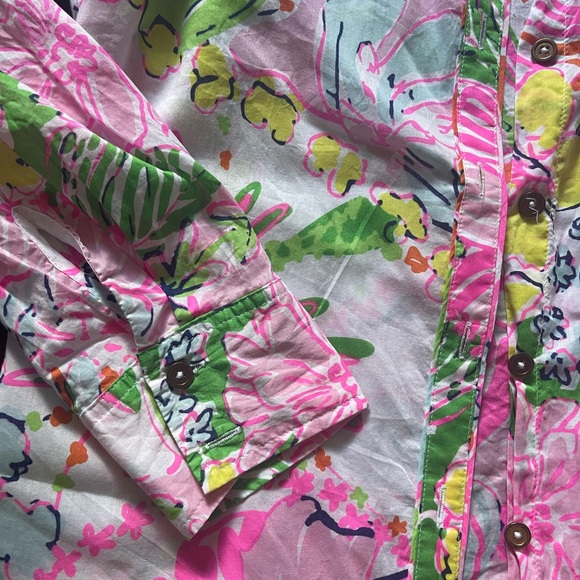 LILLY PULITZER Button Down 100%Cotton Shirt size medium for Target - Picture 6 of 8